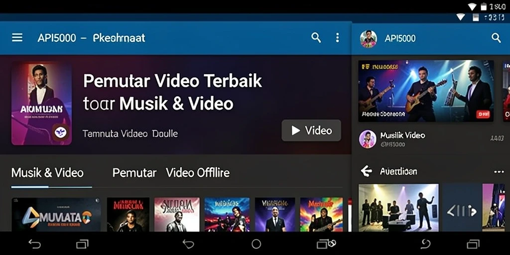 Tampilan antarmuka API5000 yang sederhana dan efisien untuk Pemutar Video Offline.