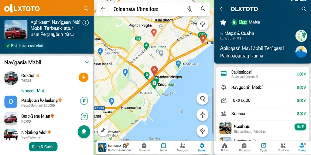 Tampilan antarmuka aplikasi OLXTOTO saat menavigasi rute perjalanan.