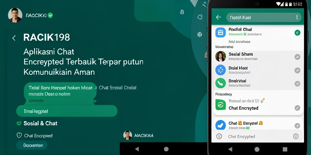 Antarmuka utama aplikasi RACIK198 yang menampilkan fitur Chat Encrypted.