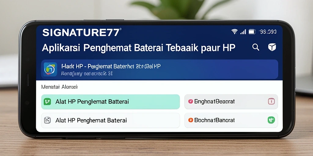 Tampilan antarmuka SIGNATURE77 yang memudahkan pengguna mengelola baterai.