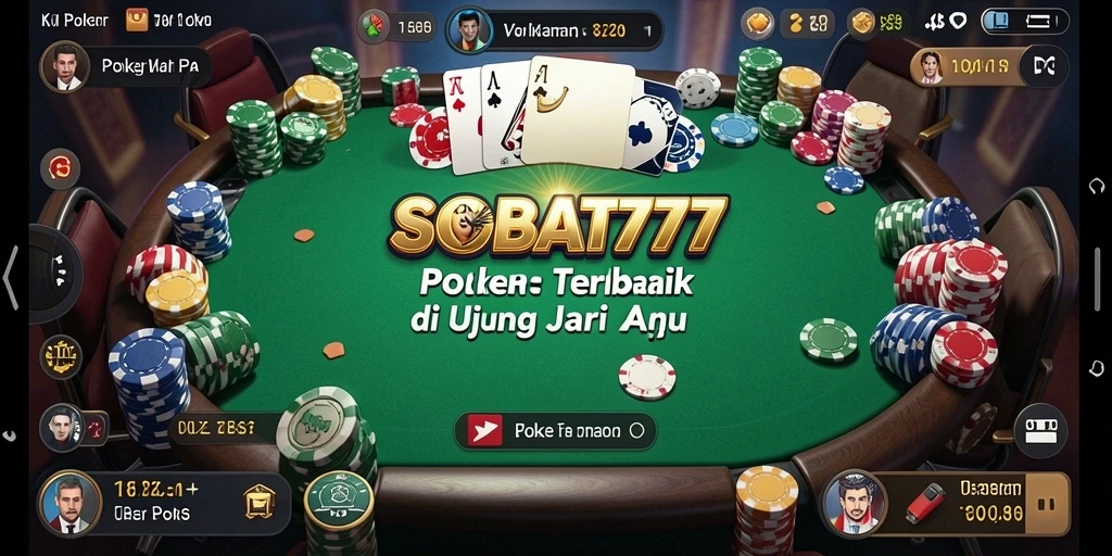 Tampilan antarmuka game Poker SOBAT777 yang menarik dan interaktif.