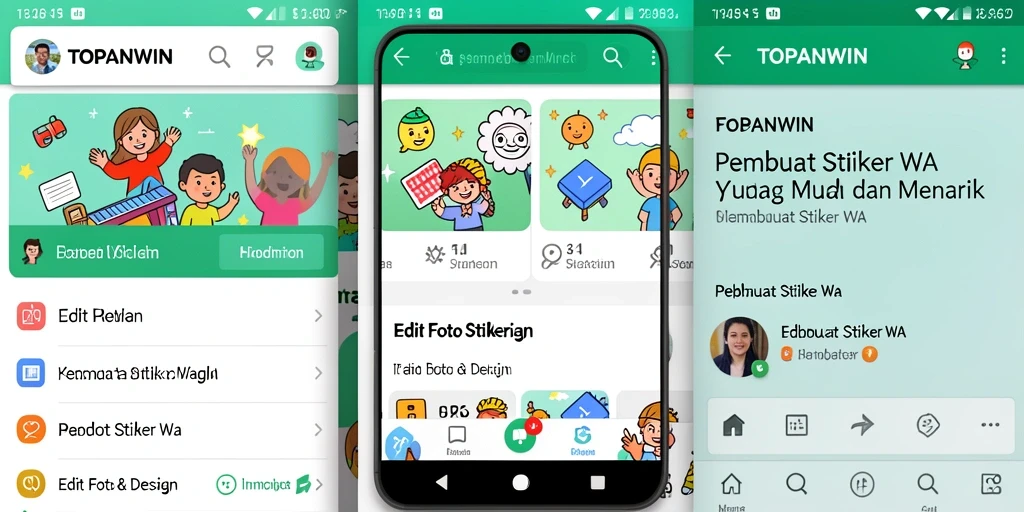 Tampilan antarmuka intuitif TOPANWIN untuk membuat stiker WA.