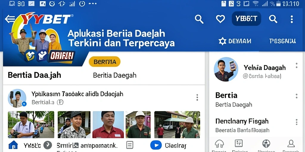 Tampilan antarmuka aplikasi berita daerah YYBET yang informatif.